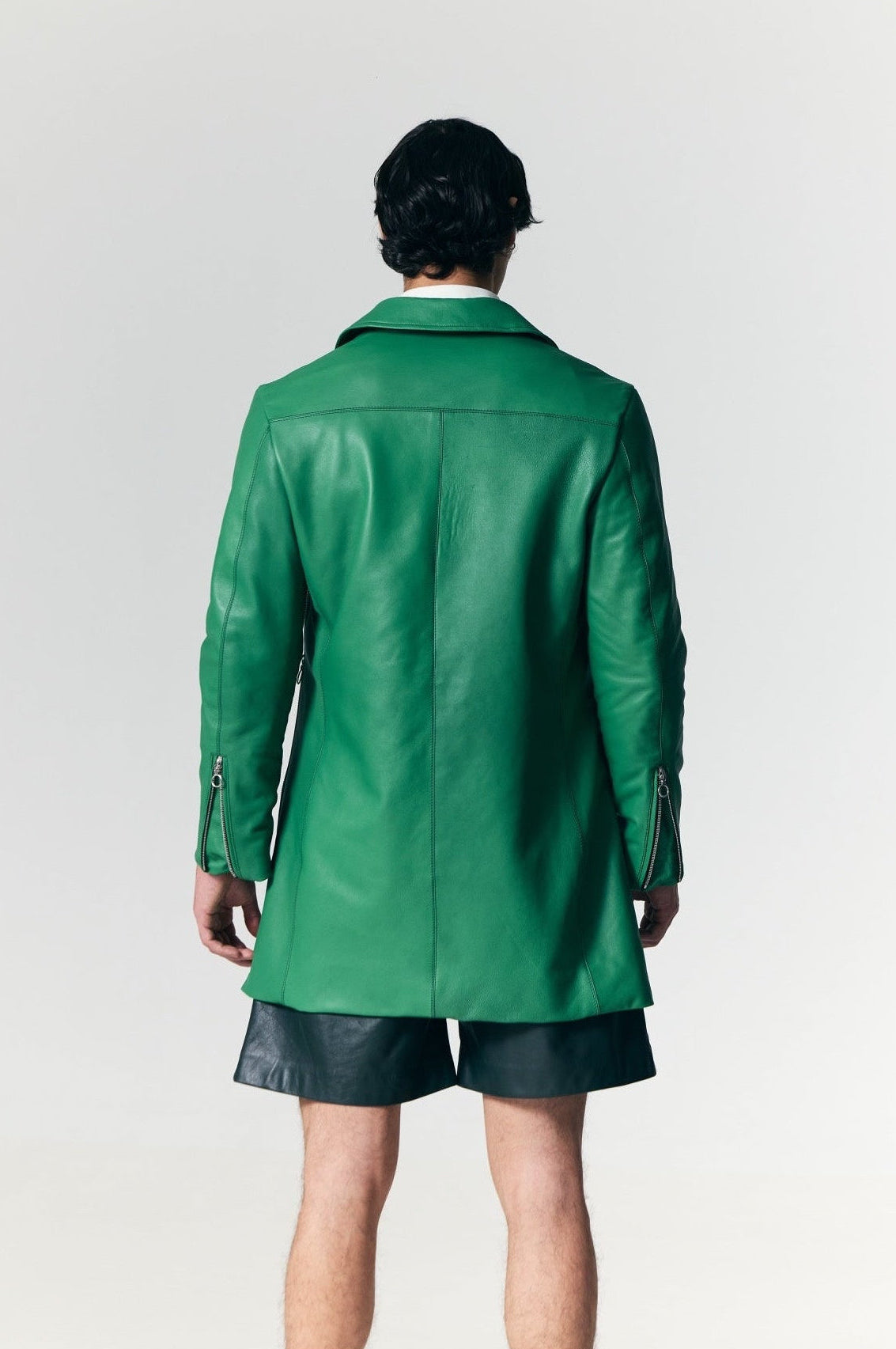 The Leather Coat in Green